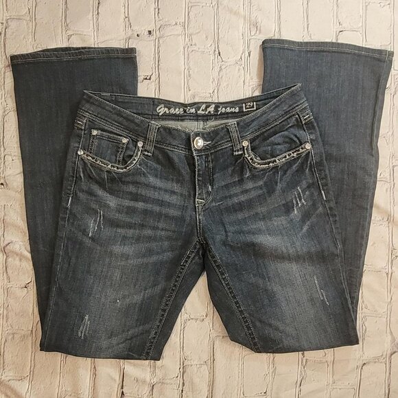 Grace in LA Rhinestone Denim – Size 11 - Picture 1 of 7